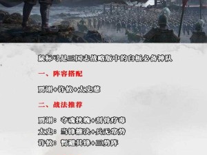 三国志战略版攻略，轻松几步打造并分享你的专属无敌阵容